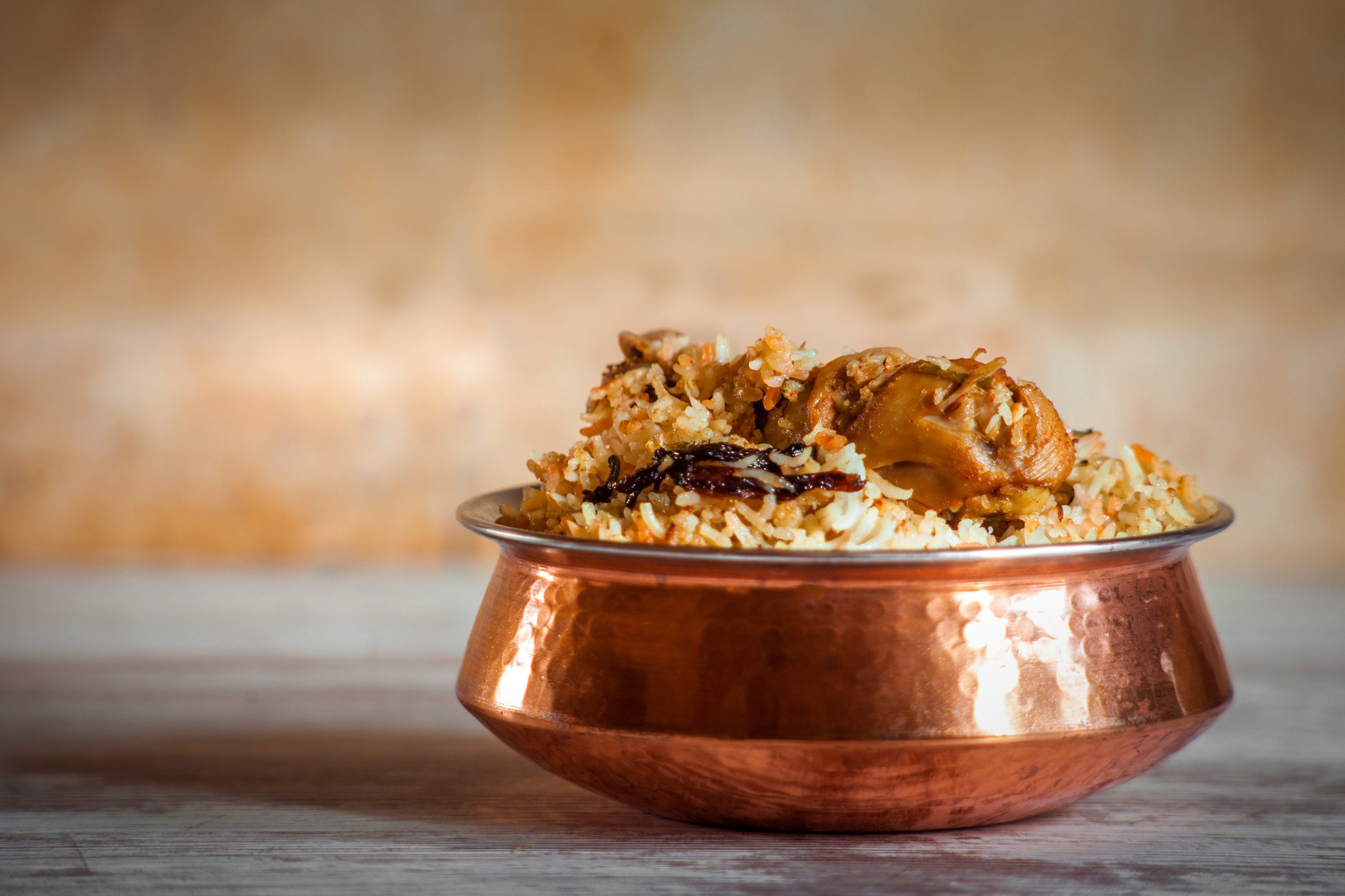 Chicken Biryani in a Brass Pot